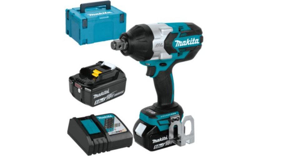 Image of Makita akkus ütvecsavarozó 18 V | 1000 Nm | 1/2 inch | Szénkefementes | 2 x 5 Ah akku + töltõ | MakPac-ban