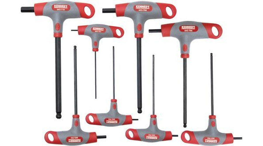 Image of Kennedy Pro-Torq T-nyelű gömbvégű imbuszkulcs készlet 8 részes