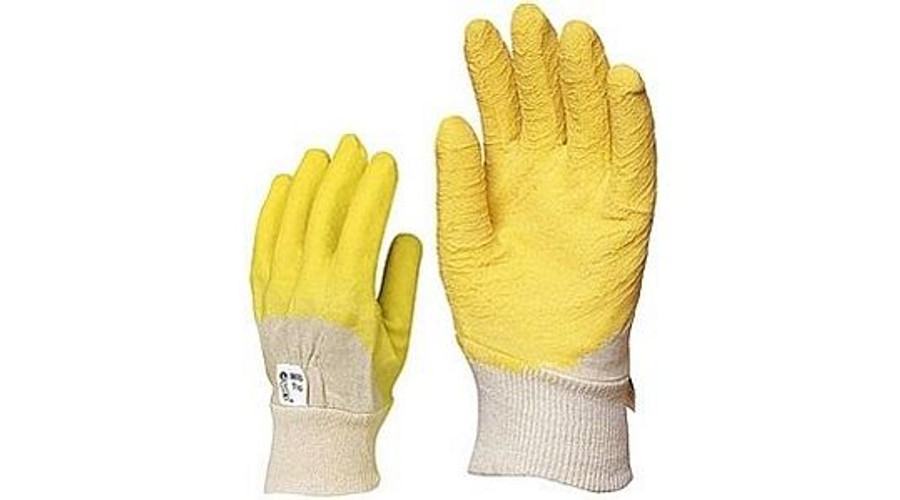 Image of Kesztyű sárga krepp latex vágásbiztos, csúszásmentes