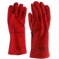 Marha hasítékbőr hegesztőkesztyű, piros