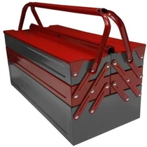 Fém szerszámos láda 530x200x200 5 rekesz