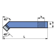 Hajlított esztergakés,forrasztottlapkás ISO2 P30J 12x12  