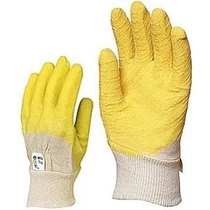 Kesztyű sárga krepp latex vágásbiztos, csúszásmentes