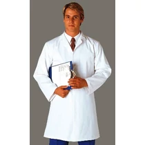 Férfi élelmiszeripari köpeny 1 zsebbel, fehér