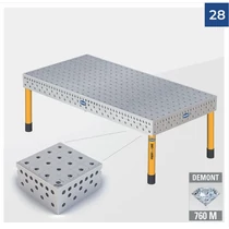 Hegesztőasztal Demmeler System 28 PE100x100, 2400x1200x850DEMONT 760 M standard lábakkal