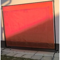 SupR Hegesztő paraván 2,34x1,74, 2 db fékezhető kerék, 2 db sima forgós, függöny (hajlított kerettel) 