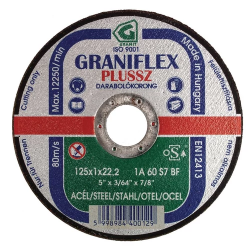 Graniflex vágókorong 125 x 22 x 2,5 mm (Szénacél)