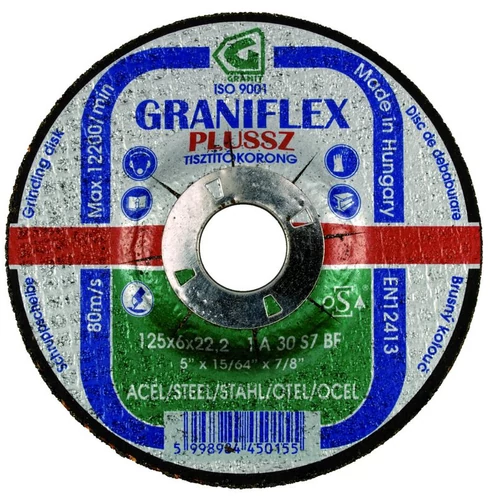 Graniflex tisztítókorong 125 x 22 x 6,0 mm domború