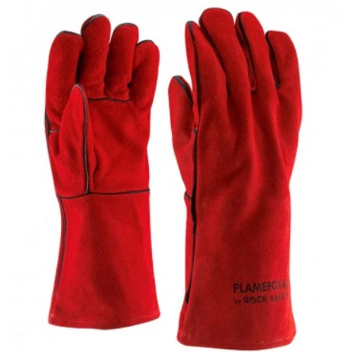 Marha hasítékbőr hegesztőkesztyű, piros