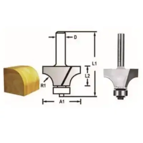 MAKITA Gömbölyítő csapágyas kés, befogó: 8 átmérő: 19 rádiusz: 3,2