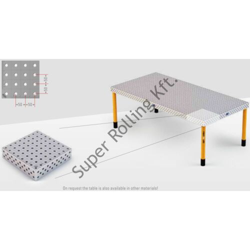 Hegesztőasztal Demmeler System 16 PE50x50, 3000x1500x850DEMONT 760 M standard lábakkal